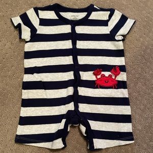 Set of (2) Carter’s crab rompers (12M)